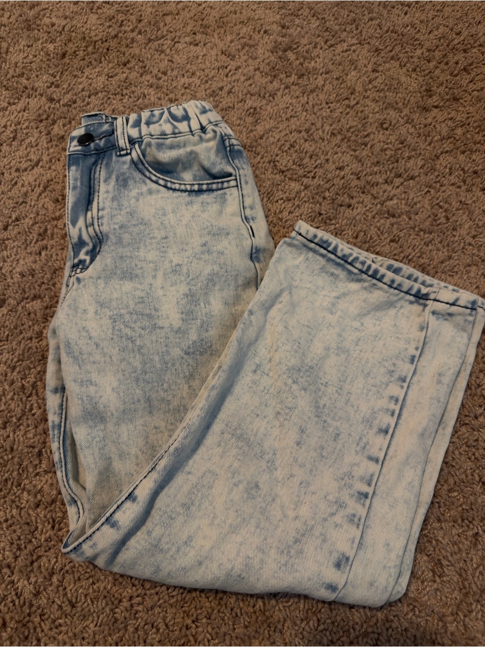 Kids Acid-Wash Light Blue Denim Jeans